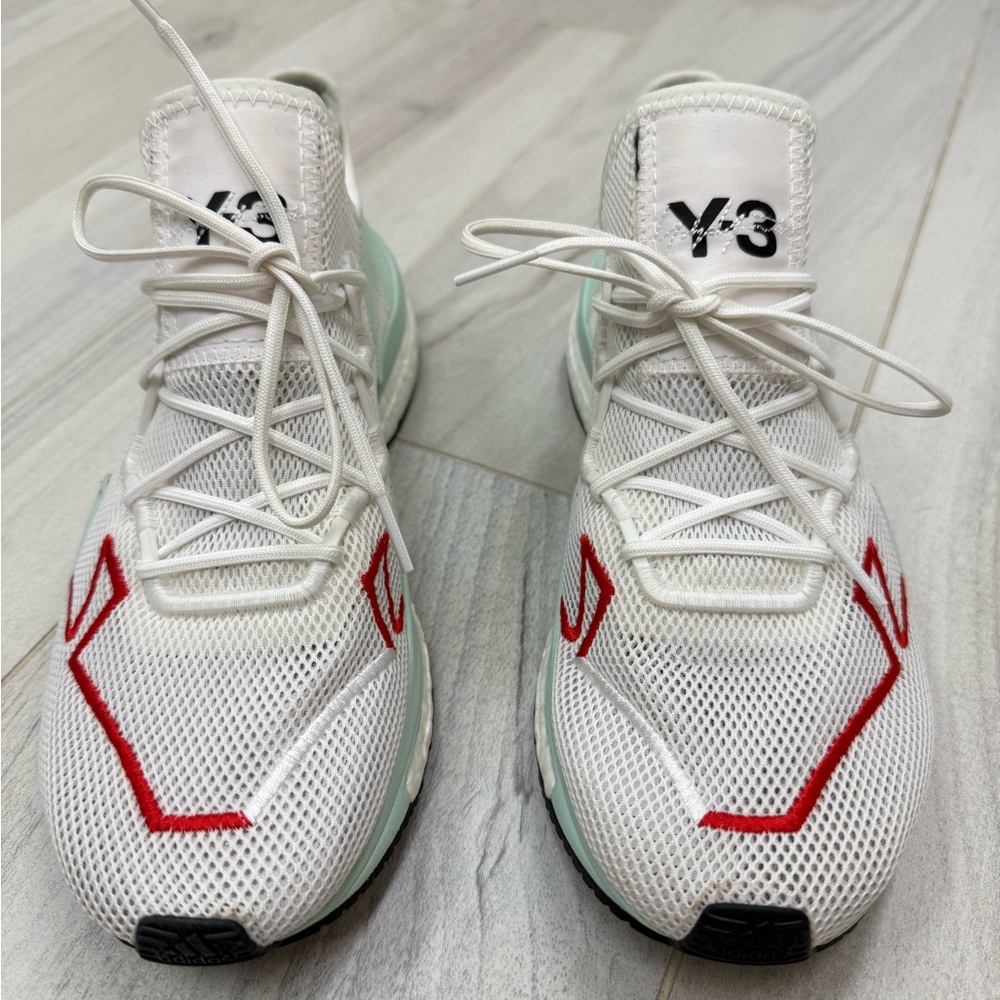 Y-3 White and Red Sneakers